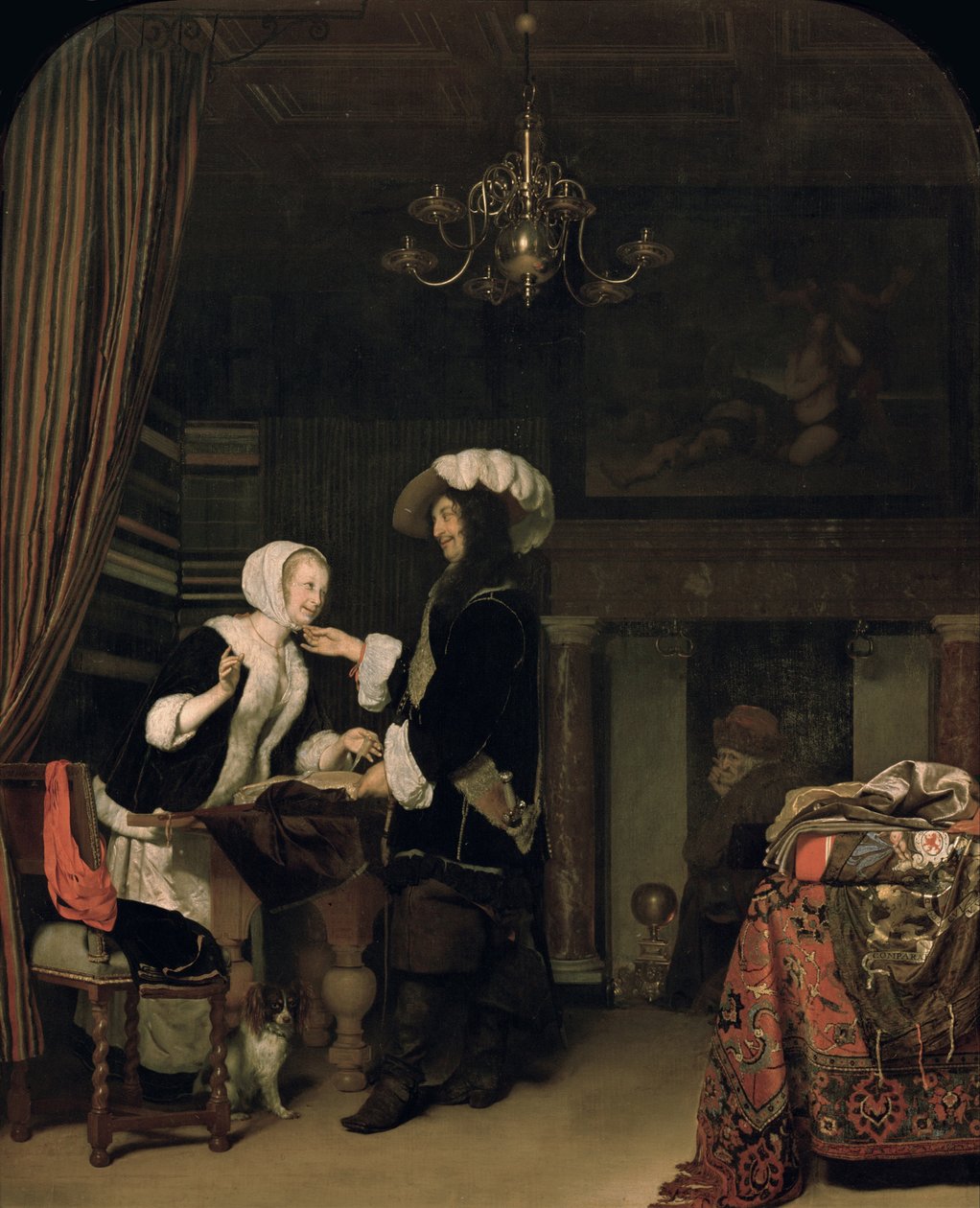 Cavalier in the Shop by Frans van Mieris the Elder