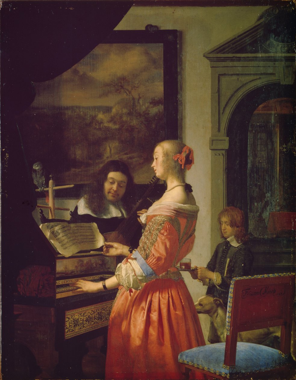 Woman at a Harpsichord by Frans van Mieris the Elder