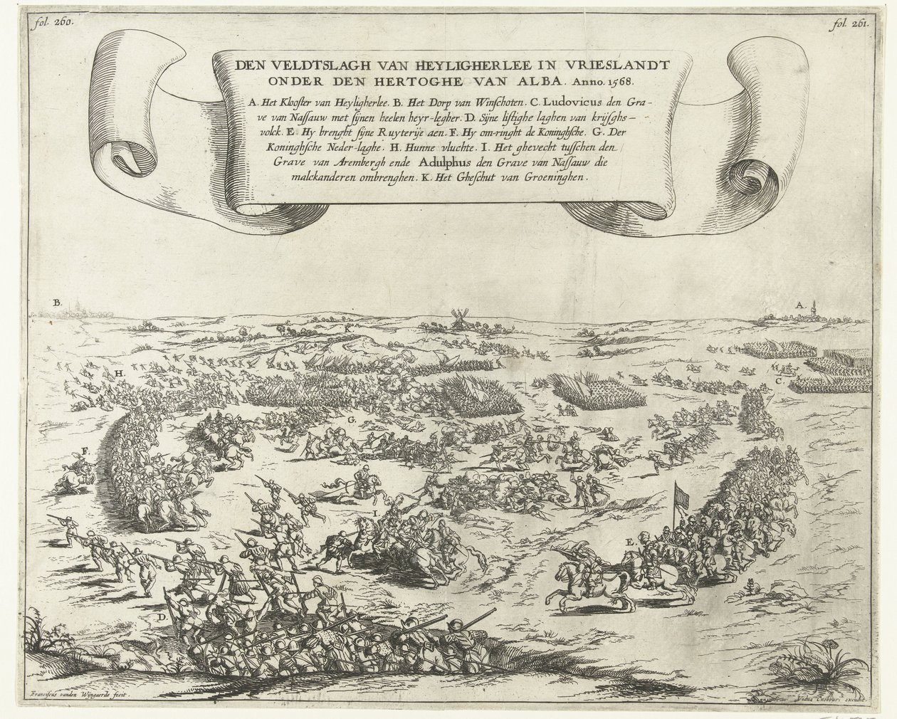Battle of Heiligerlee, 1568 by Frans van den Wijngaerde