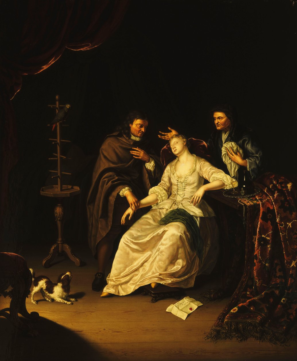 A Doctor Tending a Swooning Girl, 1713 by Frans van the Younger Mieris