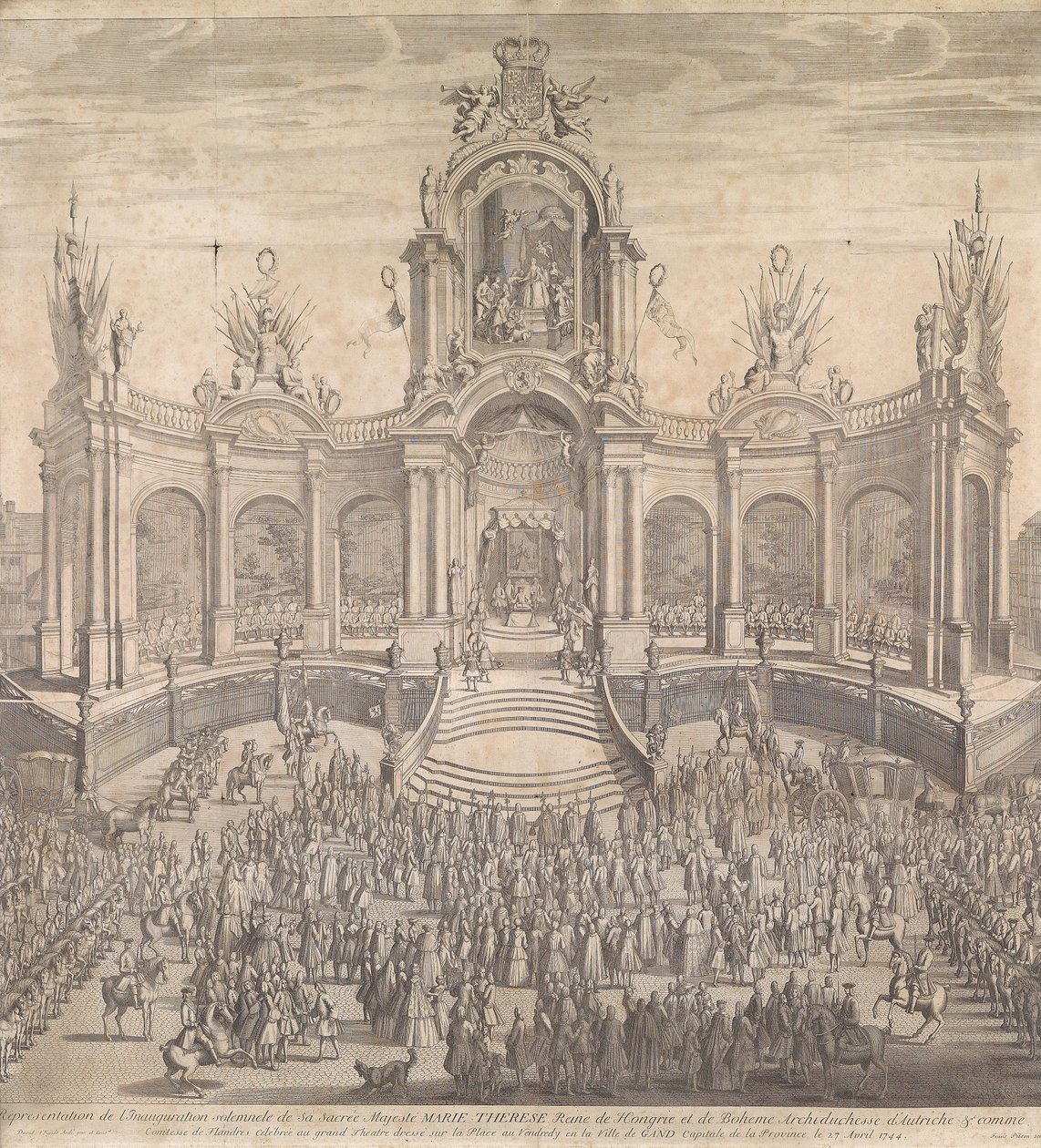 Homage to Empress Maria Theresa on April 27, 1744 in Ghent by Franz Pilsen