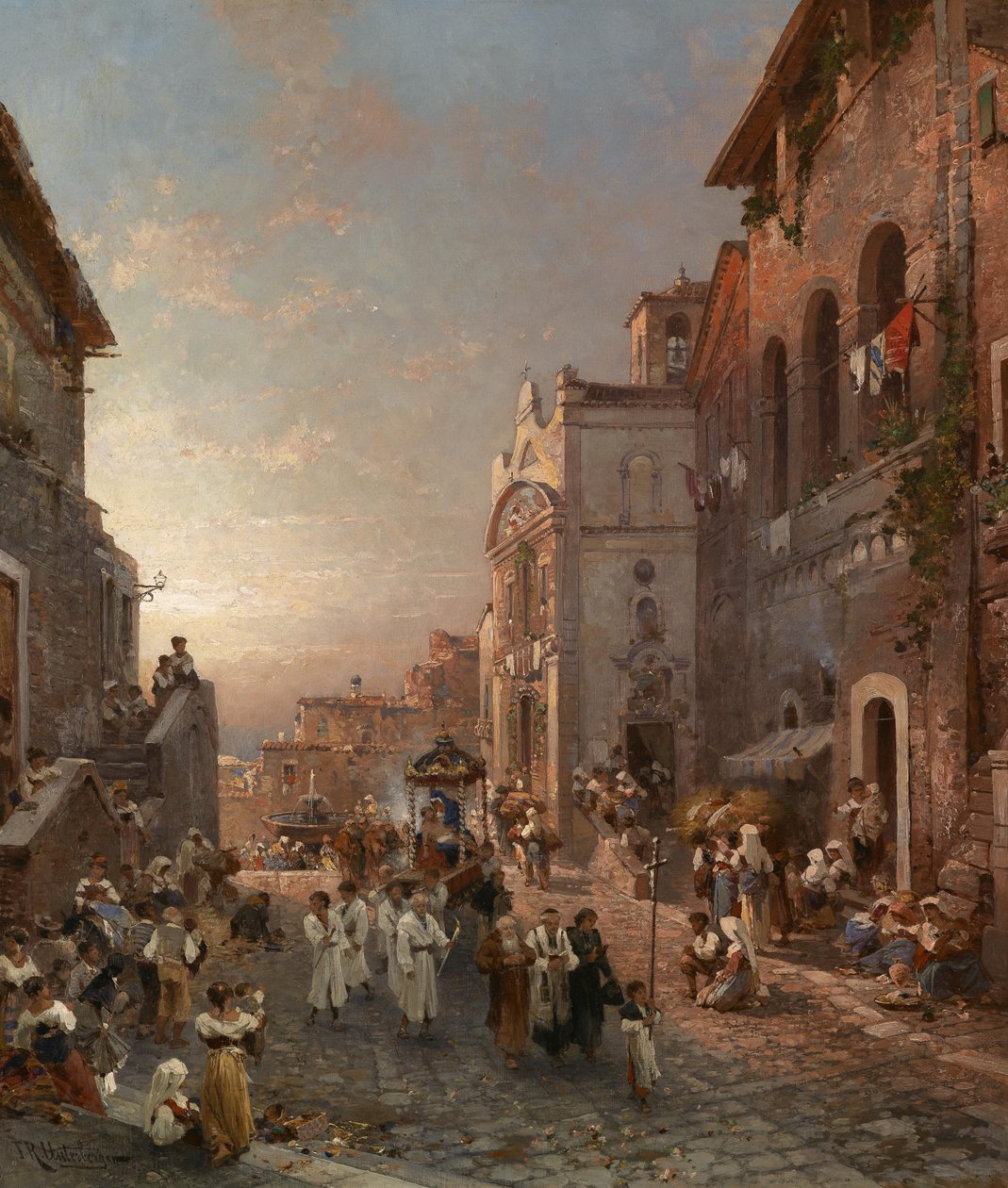 Procession in Some City of Italy by Franz Richard Unterberger