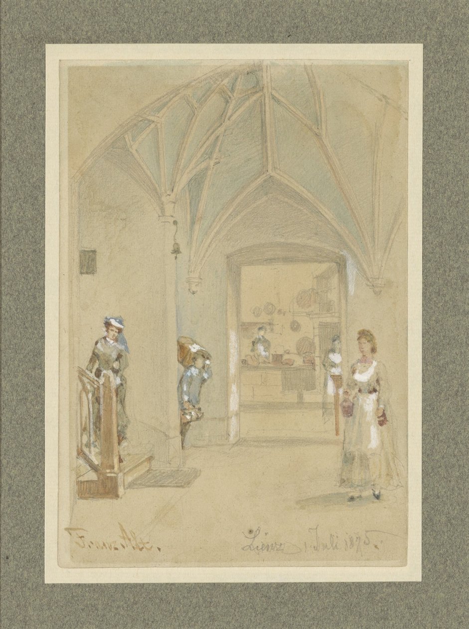Hallway of an Inn with a View into the Kitchen by Franz Alt