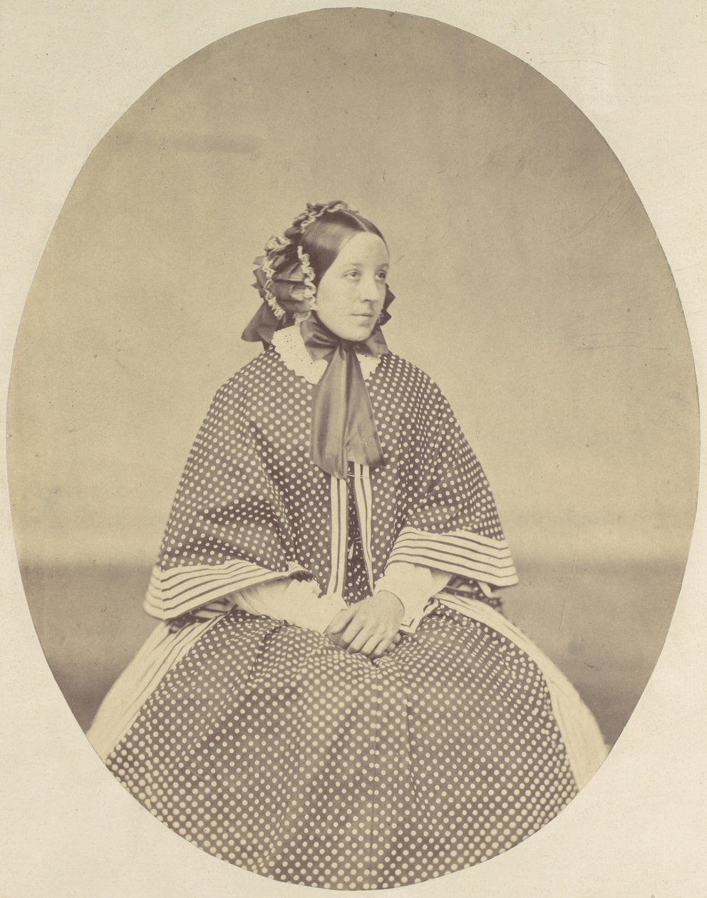 Young Woman in Dotted Dress, 1850s-60s by Franz Antoine