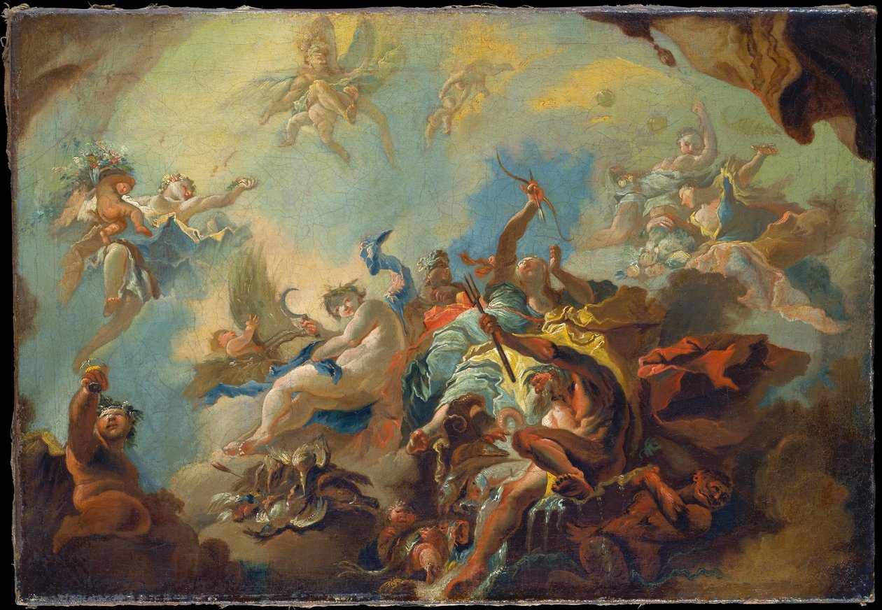 The Four Elements, Preparatory Study for a Painted Ceiling (Allegory of Time?) by Franz Anton Maulbertsch