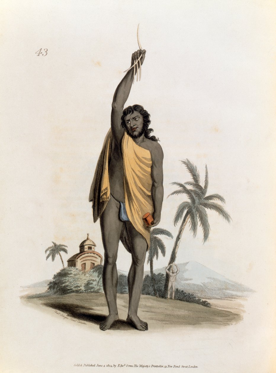 Hindu Priest, Published by Edward Orme by Franz Balthazar Solvyns