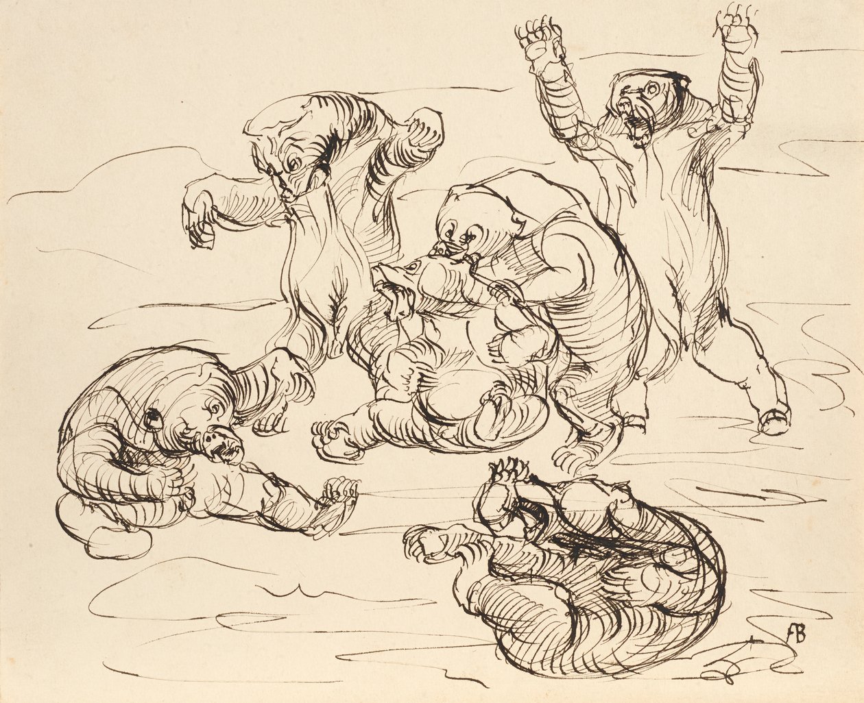 Fighting Bears by Franz Barwig d. Ä.