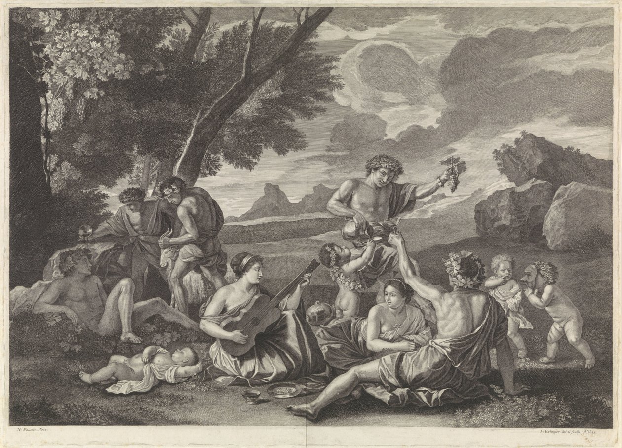 Landscape with Bacchantes by Franz Ertinger