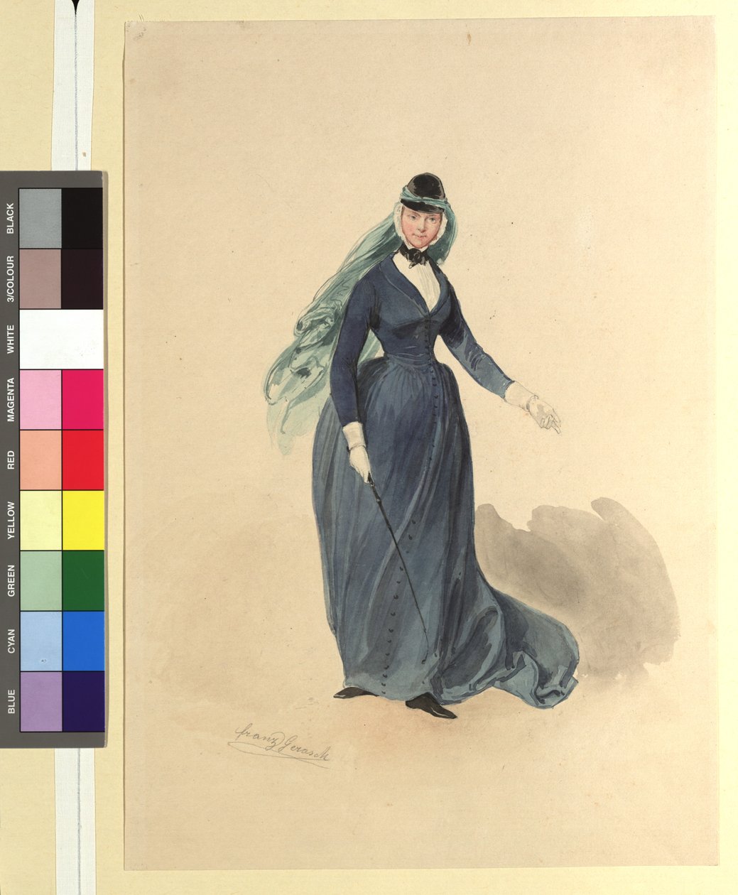 Ida Schuselka-Brüning as Lady Piron in "Maria the Daughter of the Regiment" by Franz Gerasch