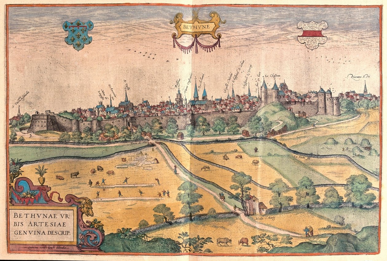 Bethune in Pas de Calais, France (engraving) by Franz Hogenberg