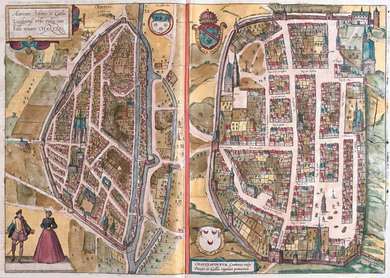 Chartres and Chateaudun, France by Franz Hogenberg