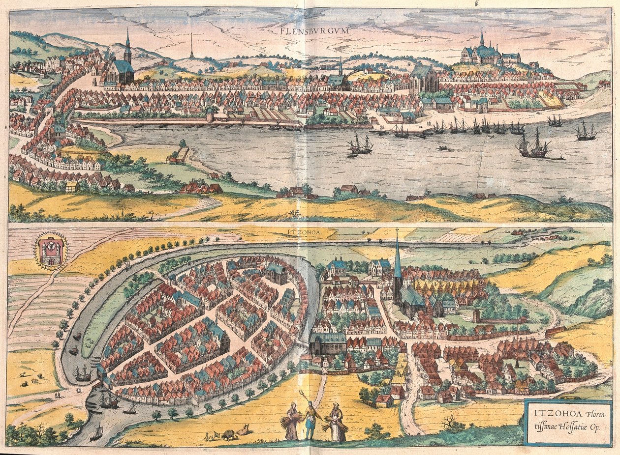 Flensburg and Itzehoe, Germany by Franz Hogenberg