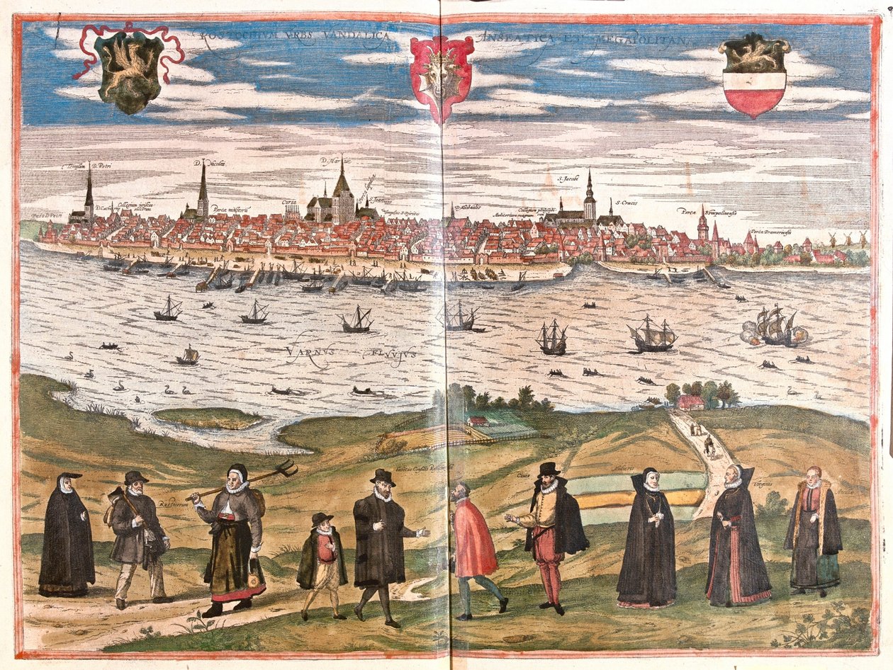 General view of Rostock, Germany (engraving) by Franz Hogenberg
