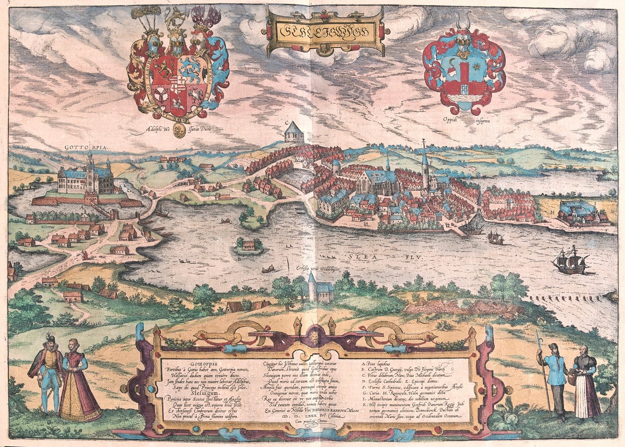 Gottorf Castle at Schleswig, Northern Germany (engraving) by Franz Hogenberg