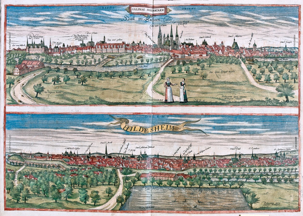 Halle, Germany (engraving) by Franz Hogenberg