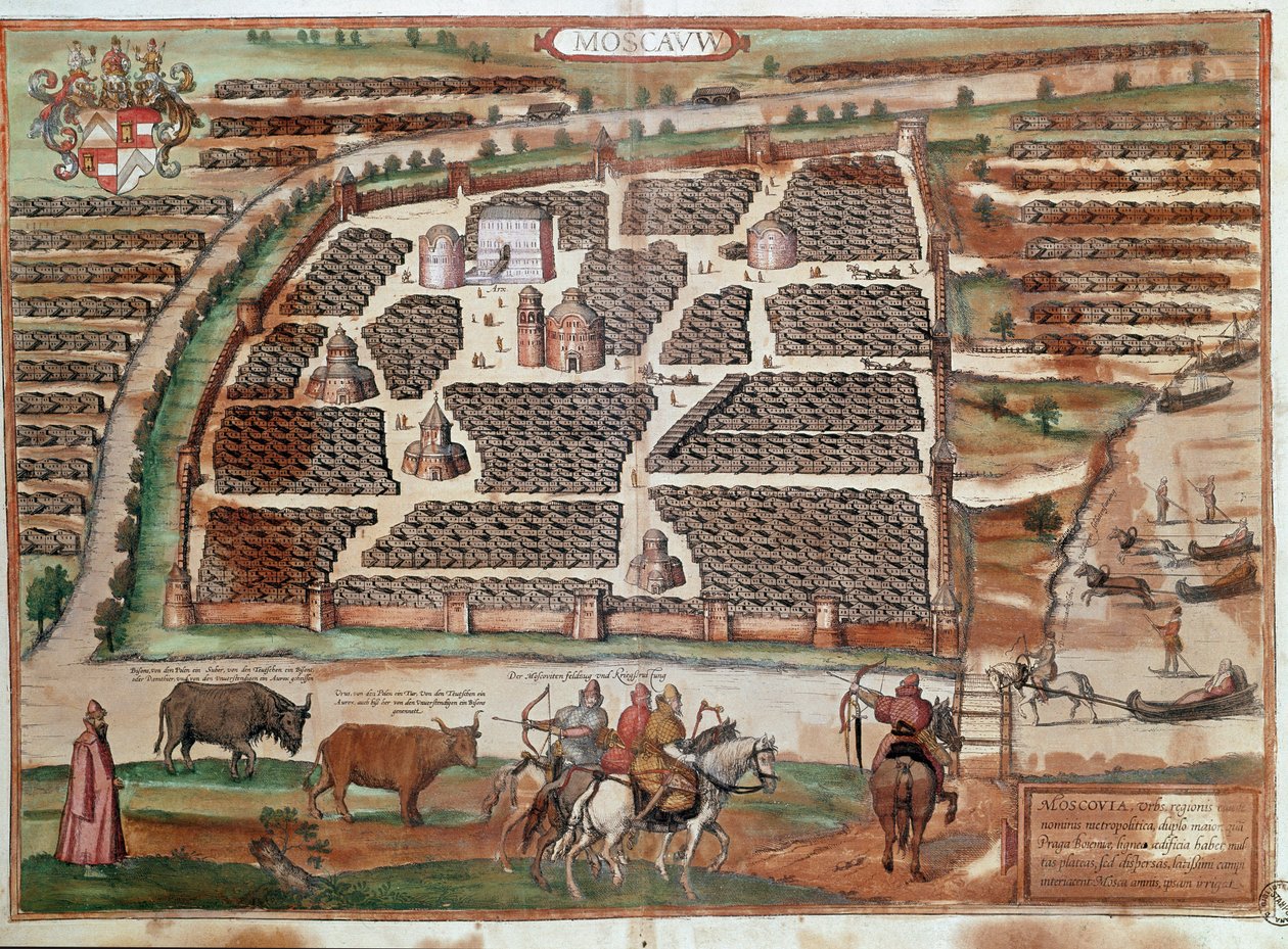 Map of Moscow (engraving) by Franz Hogenberg