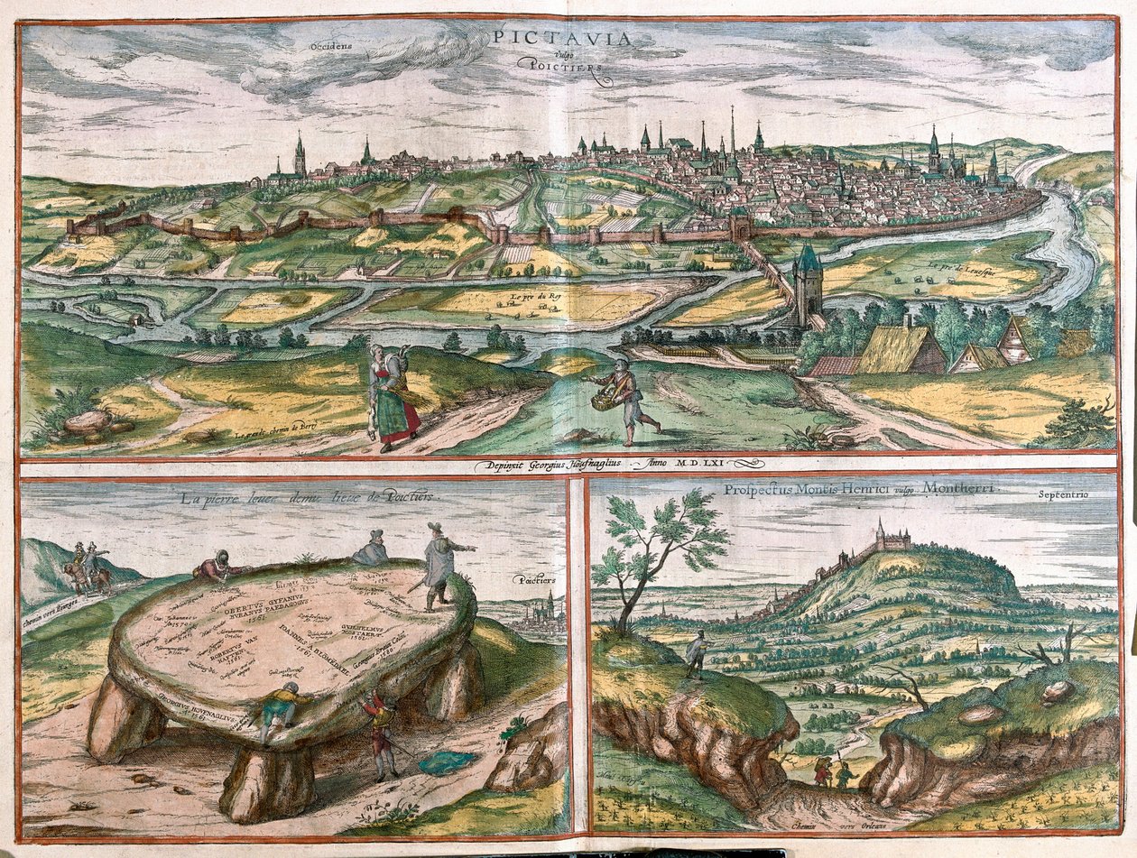Montpellier, Tours and Poitiers, France by Franz Hogenberg