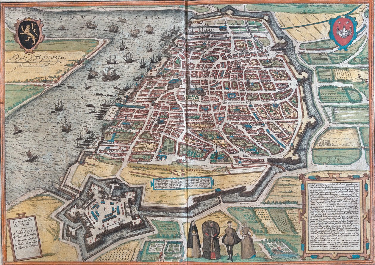 Plan of Antwerp by Franz Hogenberg