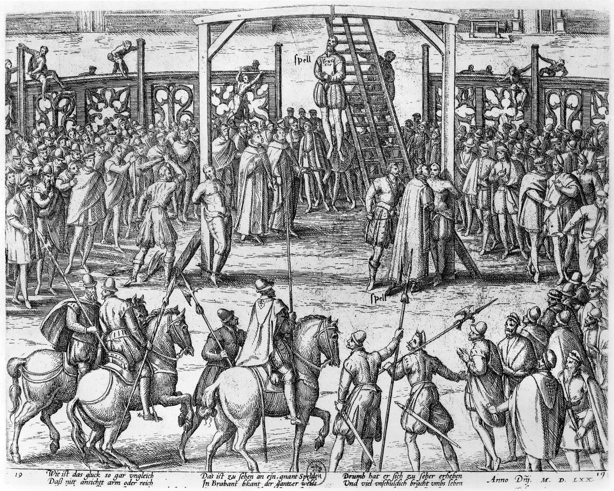 Scenes of Hanging in the Flanders, 1570 by Franz Hogenberg