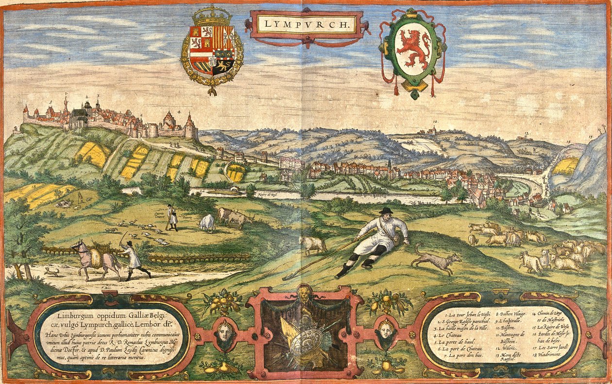 View of Limburg, Netherlands by Franz Hogenberg