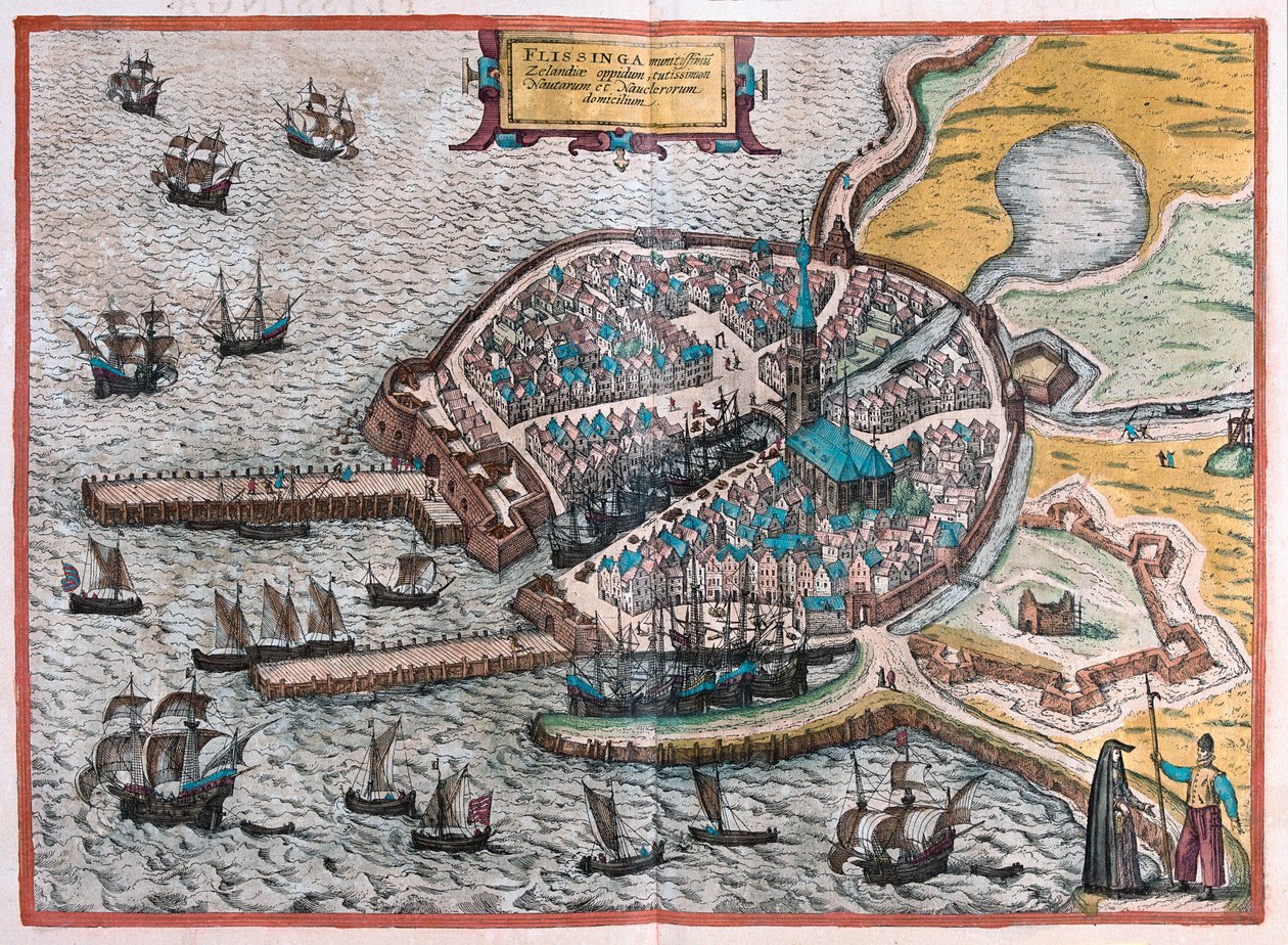 Vlissingen, Netherlands (engraving) by Franz Hogenberg