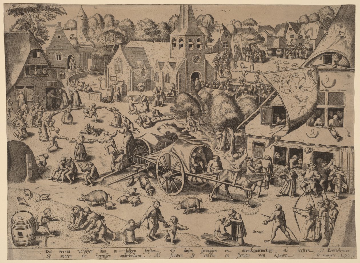 Village Fair at Hoboken by Franz Hogenberg after Pieter Bruegel the Elder