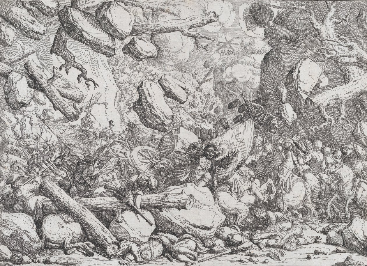 Maximilian Emanuel and the Bavarian Army in a Narrow Pass in the Tyrol by Franz Joachim Beich