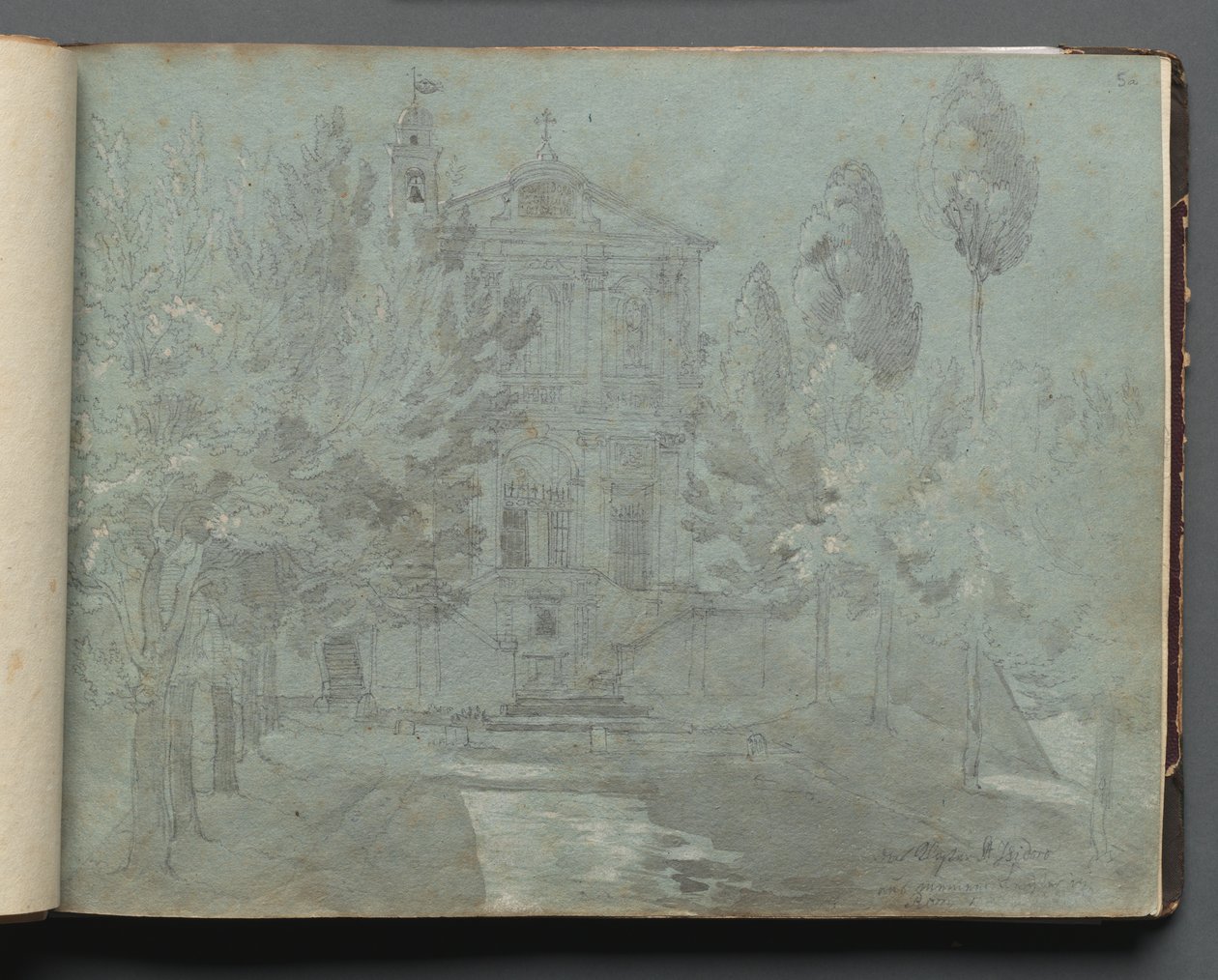 Album with Views of Rome and Surroundings, Landscape Studies, page 05a: Saint Isidoro by Franz Johann Heinrich Nadorp