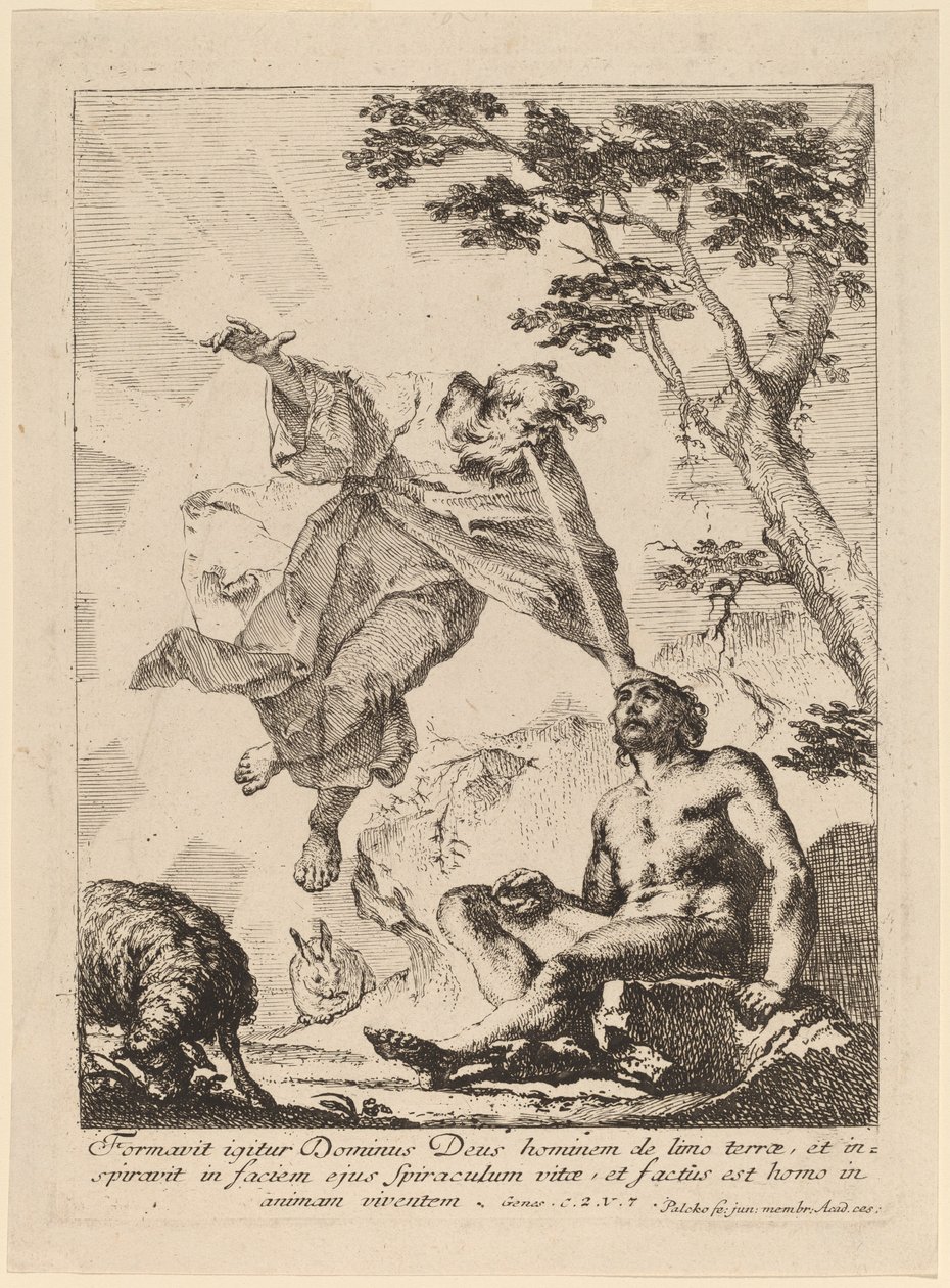God Breathing Life into Adam by Franz Karl Palko