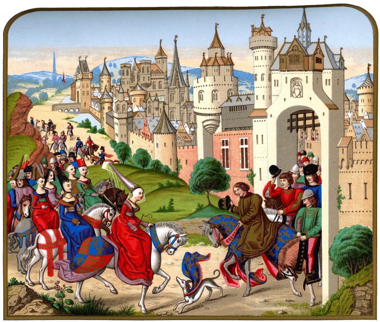 Entrance of the Queen Isabeau of Bavaria into Paris, c1500, 1870 by Franz Kellerhoven