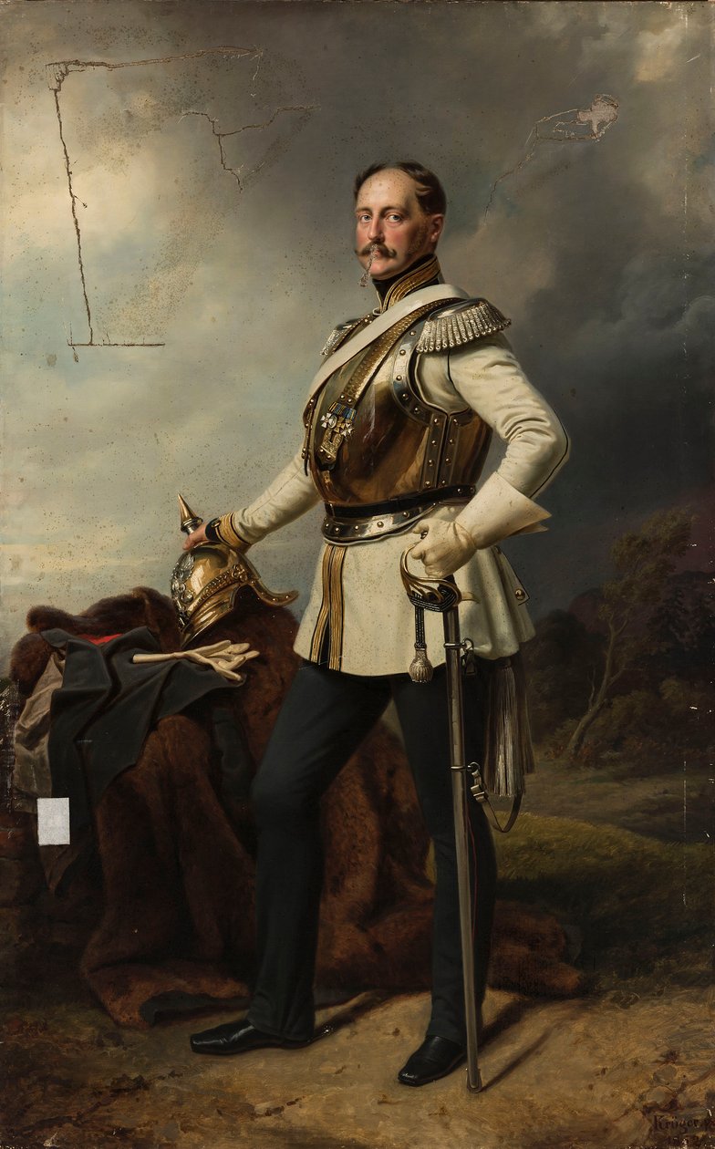 Portrait of Tsar Nicholas I Romanov (1796-1855) in Prussian Cuirassier Uniform by Franz Krüger