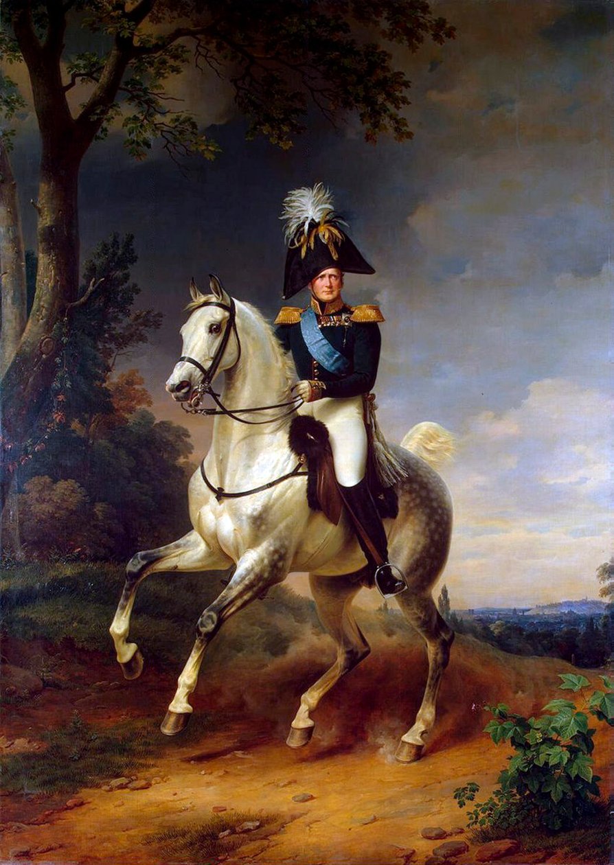 Equestrian Portrait of Emperor Alexander I, 1777-1825, 1837 by Franz Kruguer
