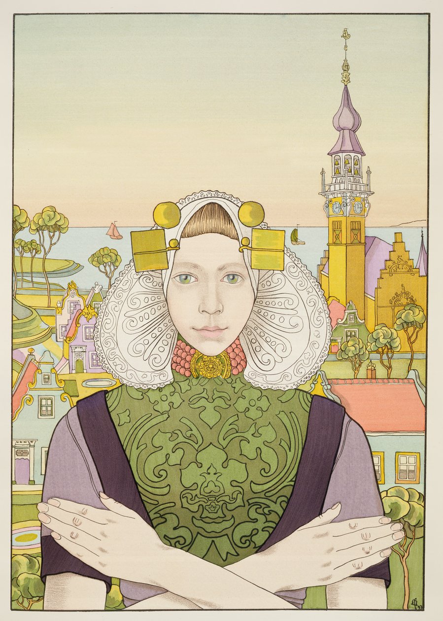 Dutch Girl, 1897, from LEstampe Moderne, published Paris 1897-99 by Franz M. Melchers