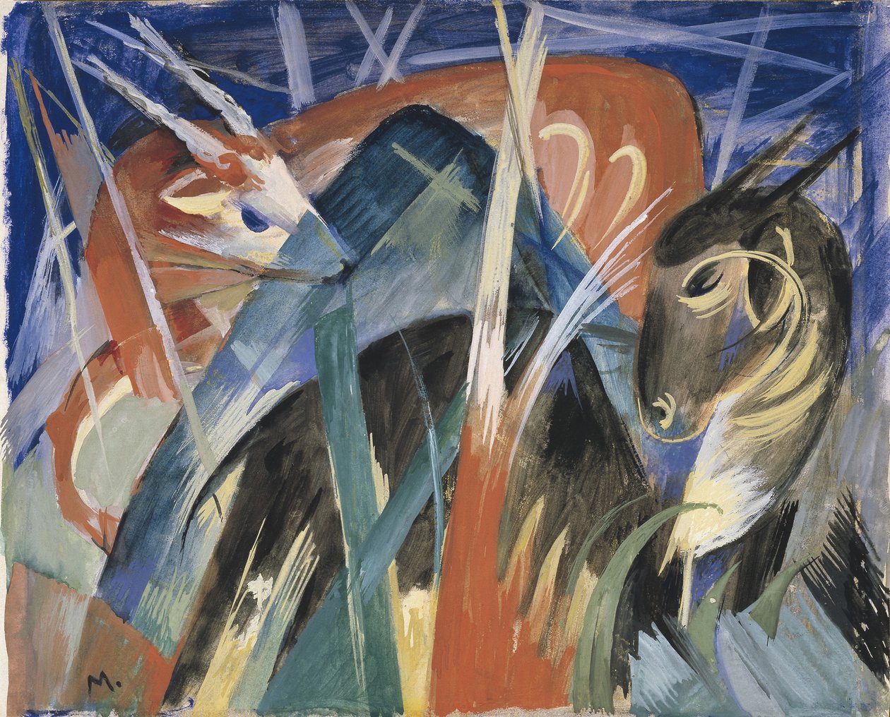 Fable Animals I Composition with animals I by Franz Marc
