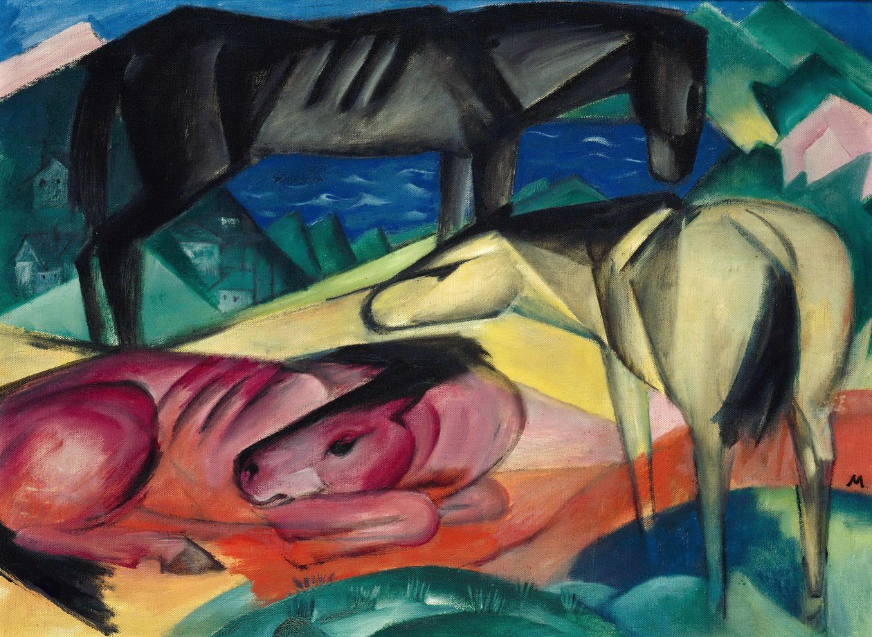 Three Horses II by Franz Marc