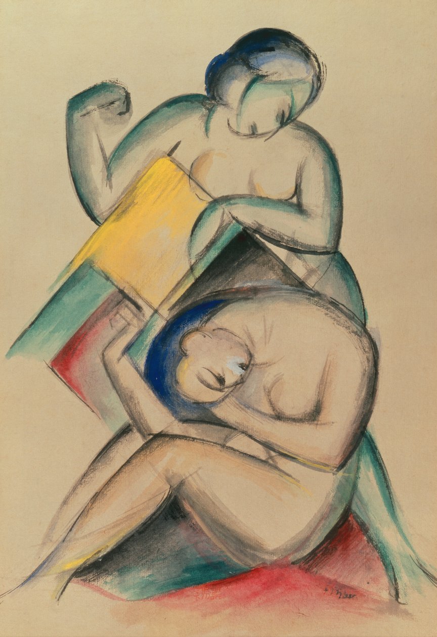 Two Nude women, c.1910-15 by Franz Marc
