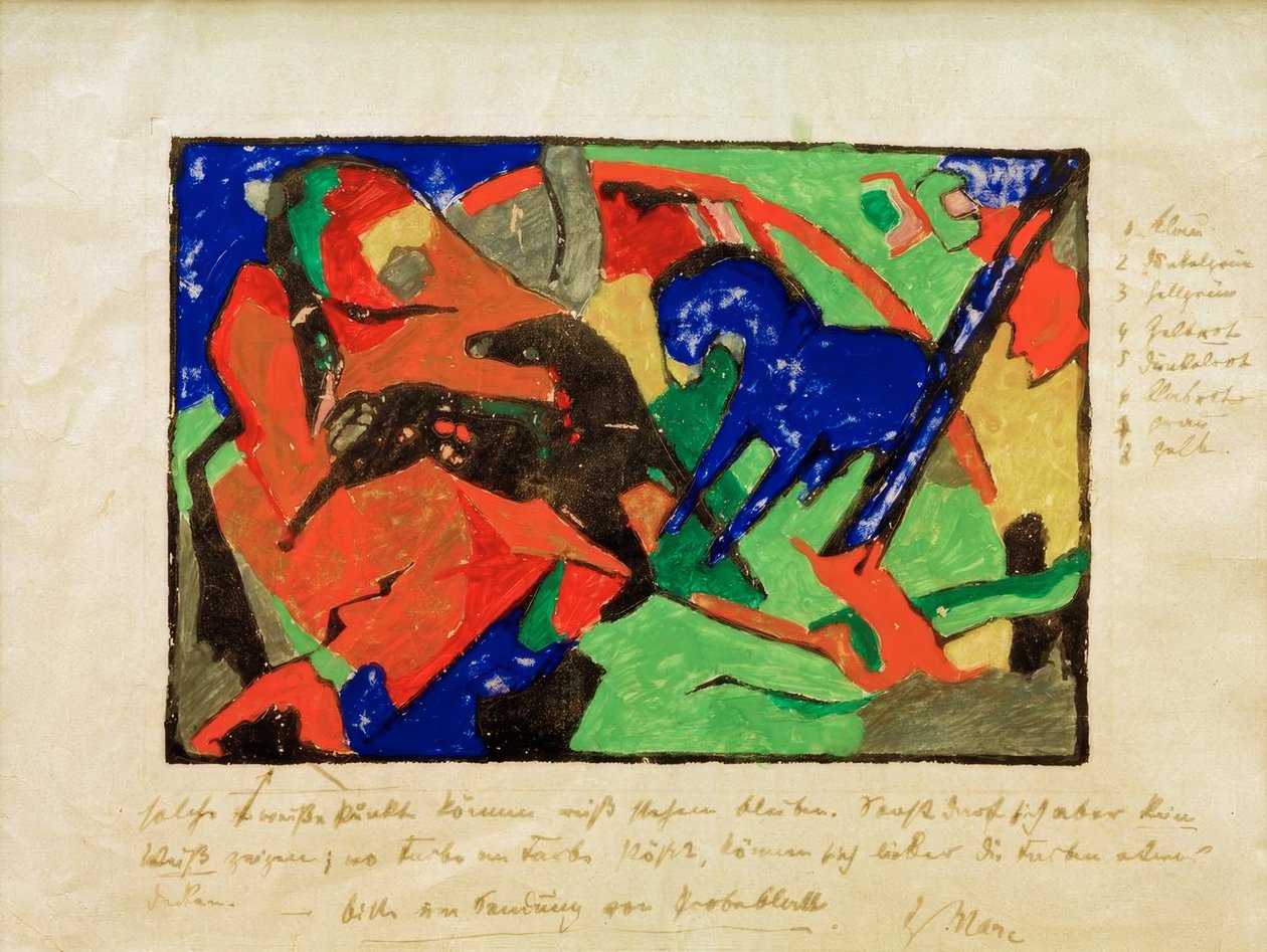 Two Horses by Franz Marc