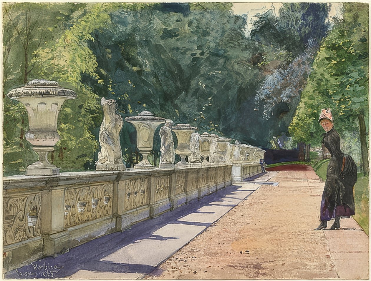 A Walk in the Park of Sanssouci. 1885 by Franz Skarbina
