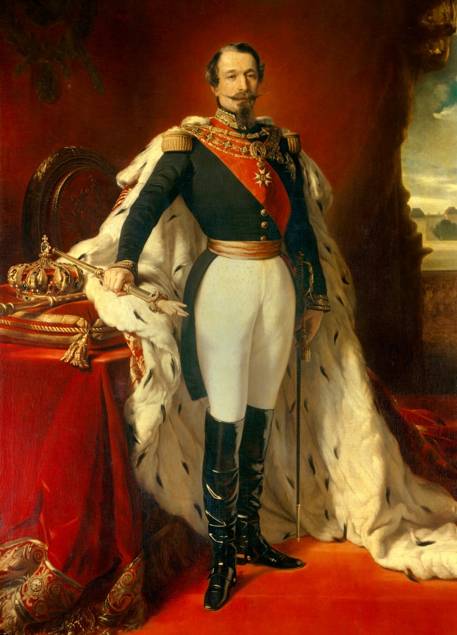 Portrait of Napoleon III in Front of a View of the Chateau de Saint Cloud by Franz Xaver  Winterhalter (after)