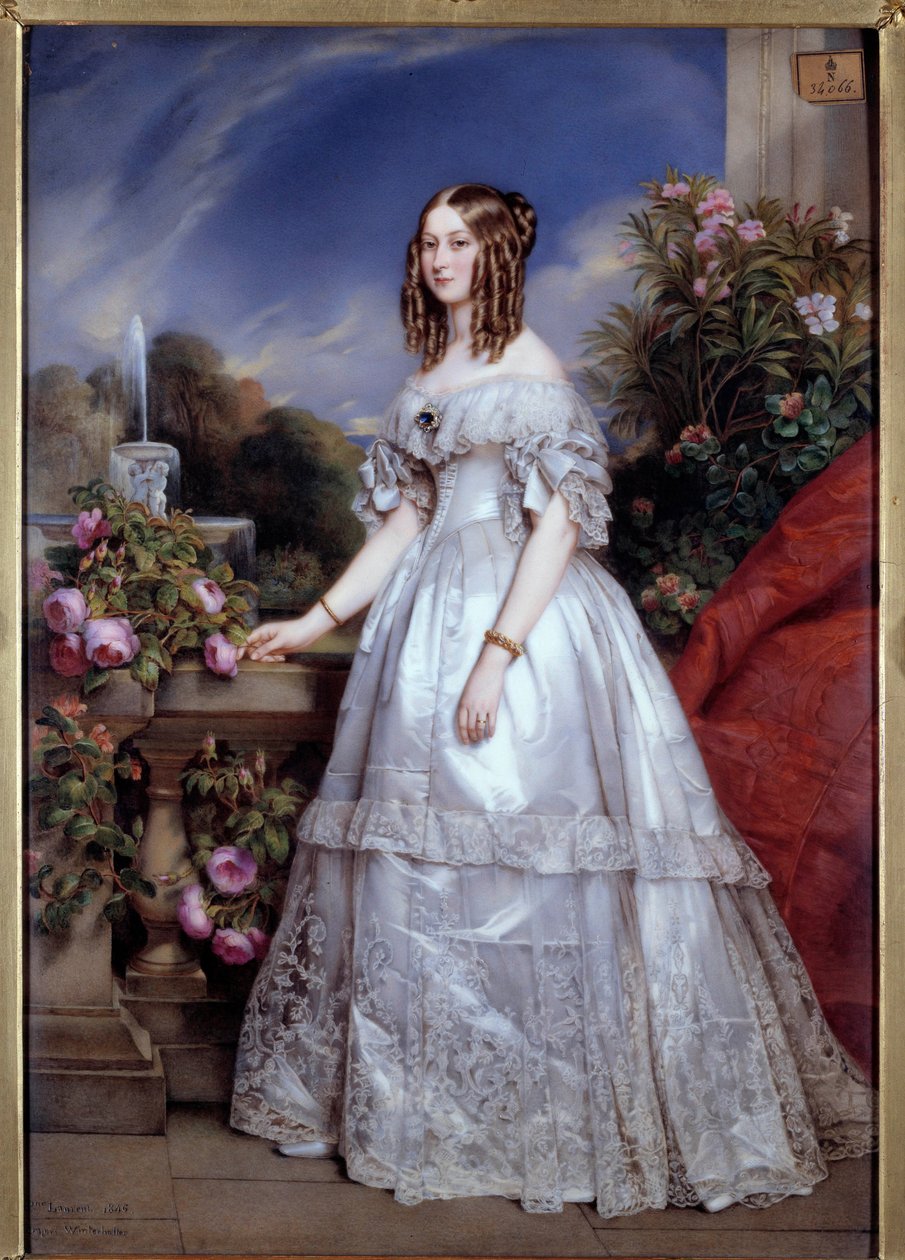 Portrait of the Duchess of Nemours (Victory of Saxe-Coburg-Gotha) by Franz Xaver  Winterhalter (after)