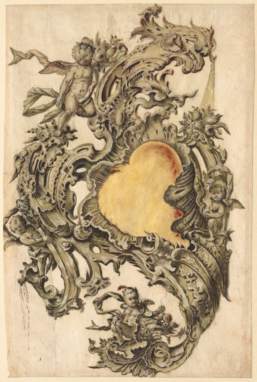 Cartouche with Putti by Franz Xaver Habermann