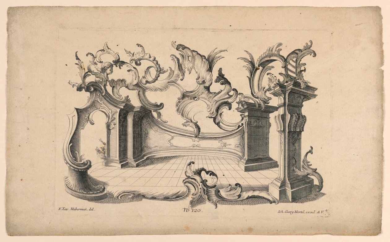 Rocaille Motifs and Dados, from Set No. 120 by Franz Xaver Habermann