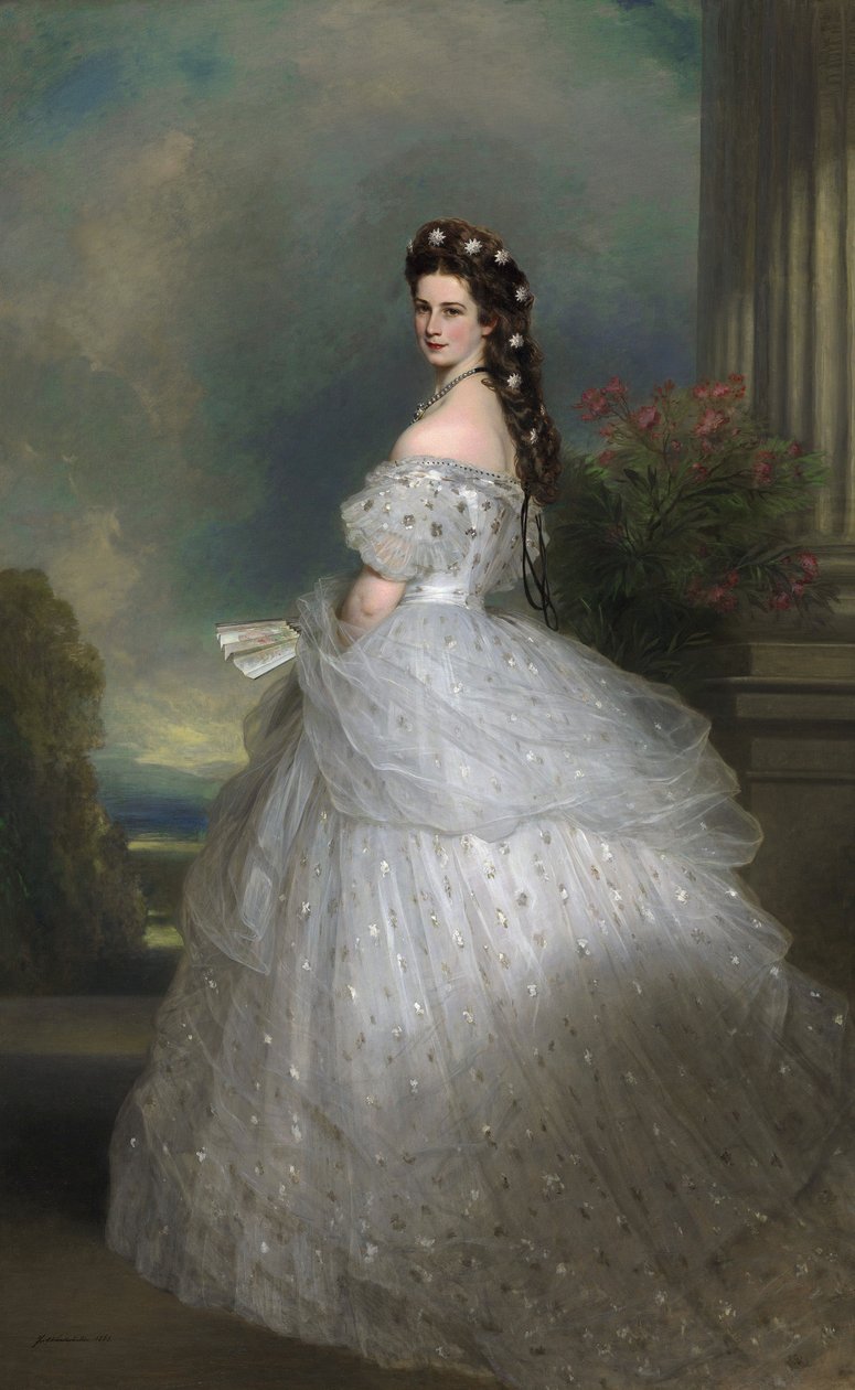 Empress Elisabeth of Austria in Courtly Gala Dress with Diamond Stars by Franz Xaver Winterhalter