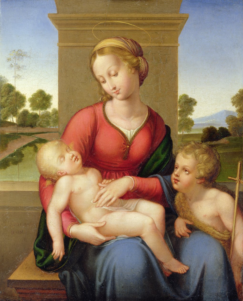 Madonna with Child and a young John the Baptist by Franz and Johannes 1788 1860 Riepenhausen