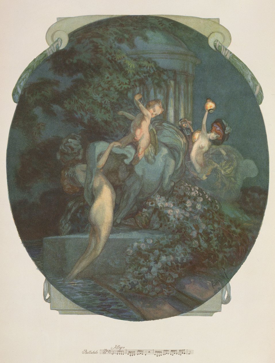 Centaur, Nymphs and Cupid by Franz von Bayros (1866 1924)