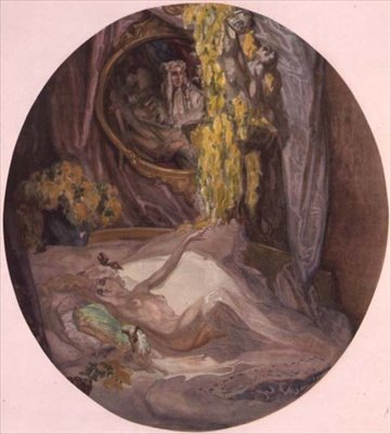 Woman on a Bed by Franz von Bayros (1866-1924)