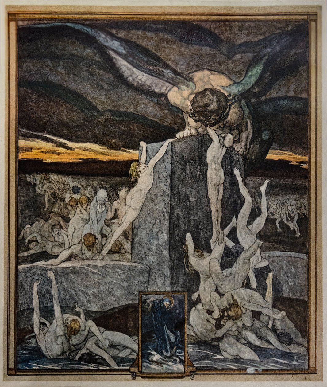 The Simoniacs, Hell, Canto XIX by Franz von Bayros (1866 1924)