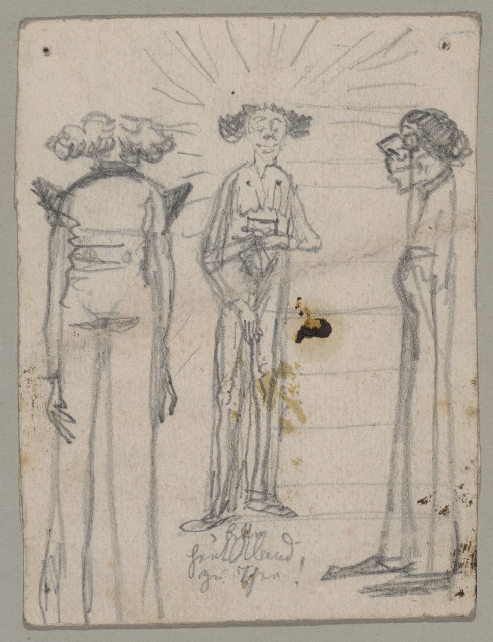Caricature of Three Gaunt Old Persons by Franz von Lenbach