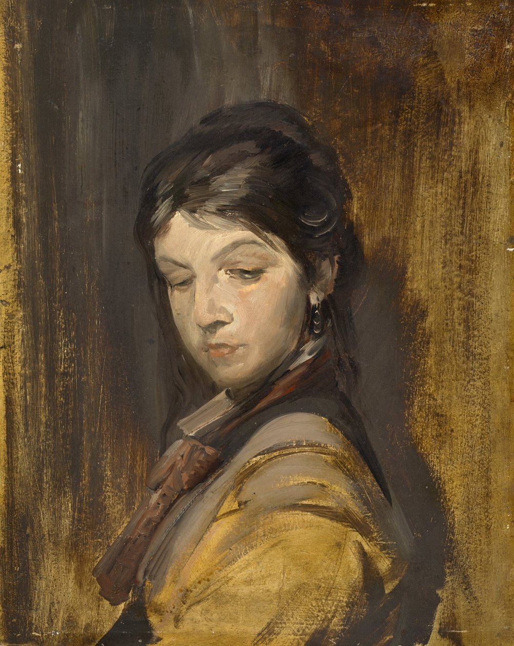 Unknown Girl by Franz von Lenbach, Wilhelm Busch