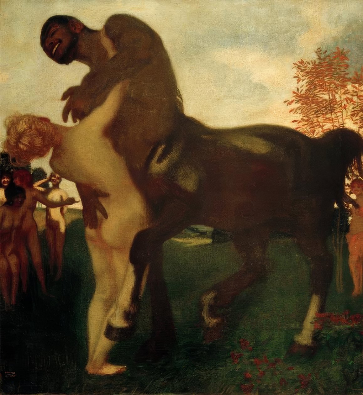 Centaur and Nymph by Franz von Stuck